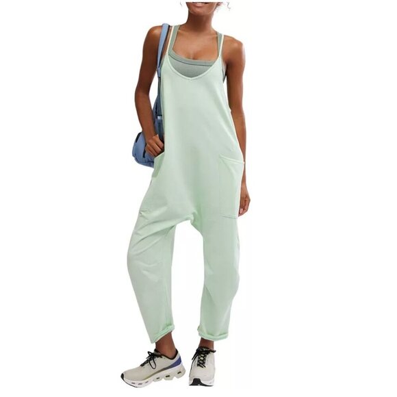 Free People Movement Hot Shot Onesie Pistachio XS Green Travel - Picture 1 of 6